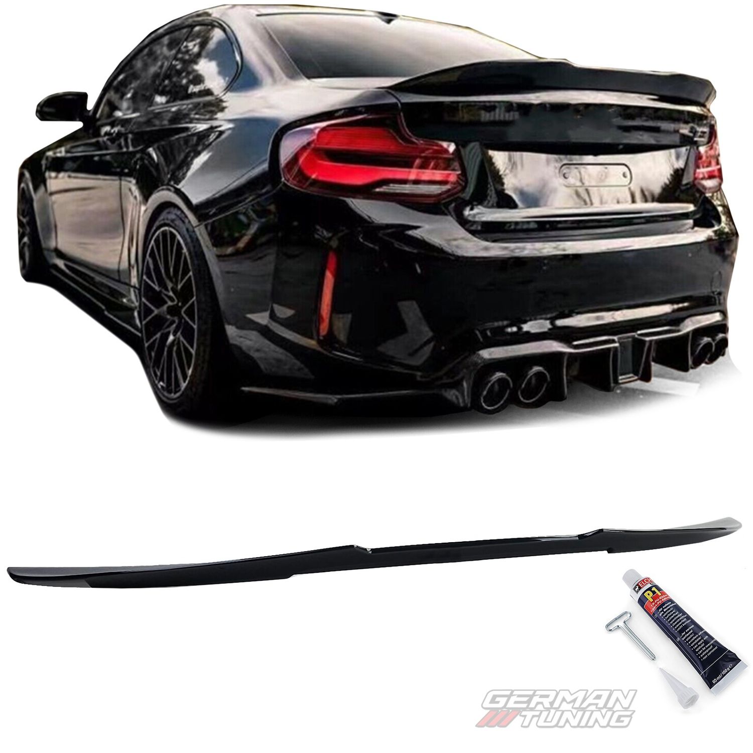 Becquet arrière Ducktail noir brillant BMW Série 2 F22 Coupé German Tuning