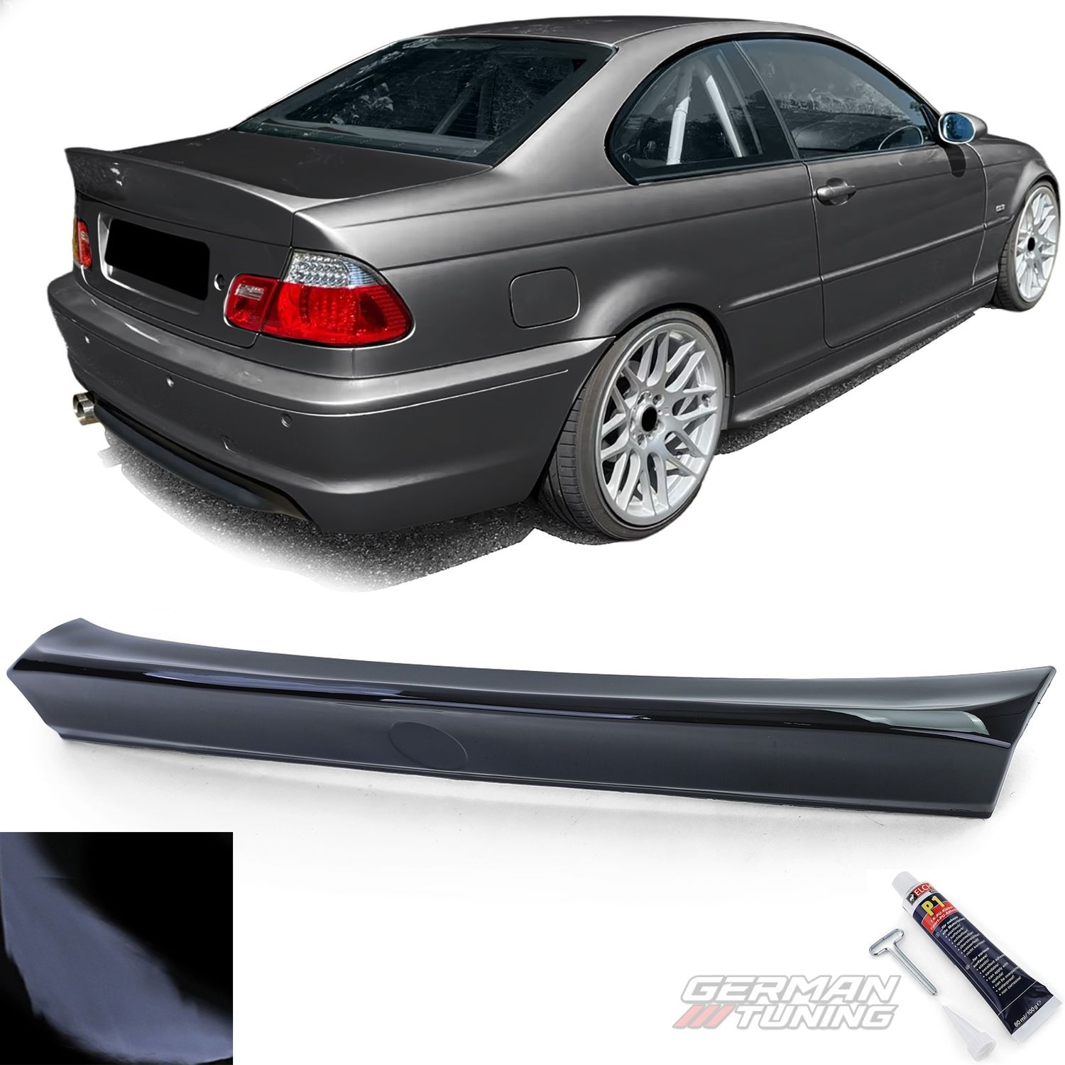 Spoiler arrière Performance noir brillant pour BMW Série 3 E46 Coupé 1999-2006