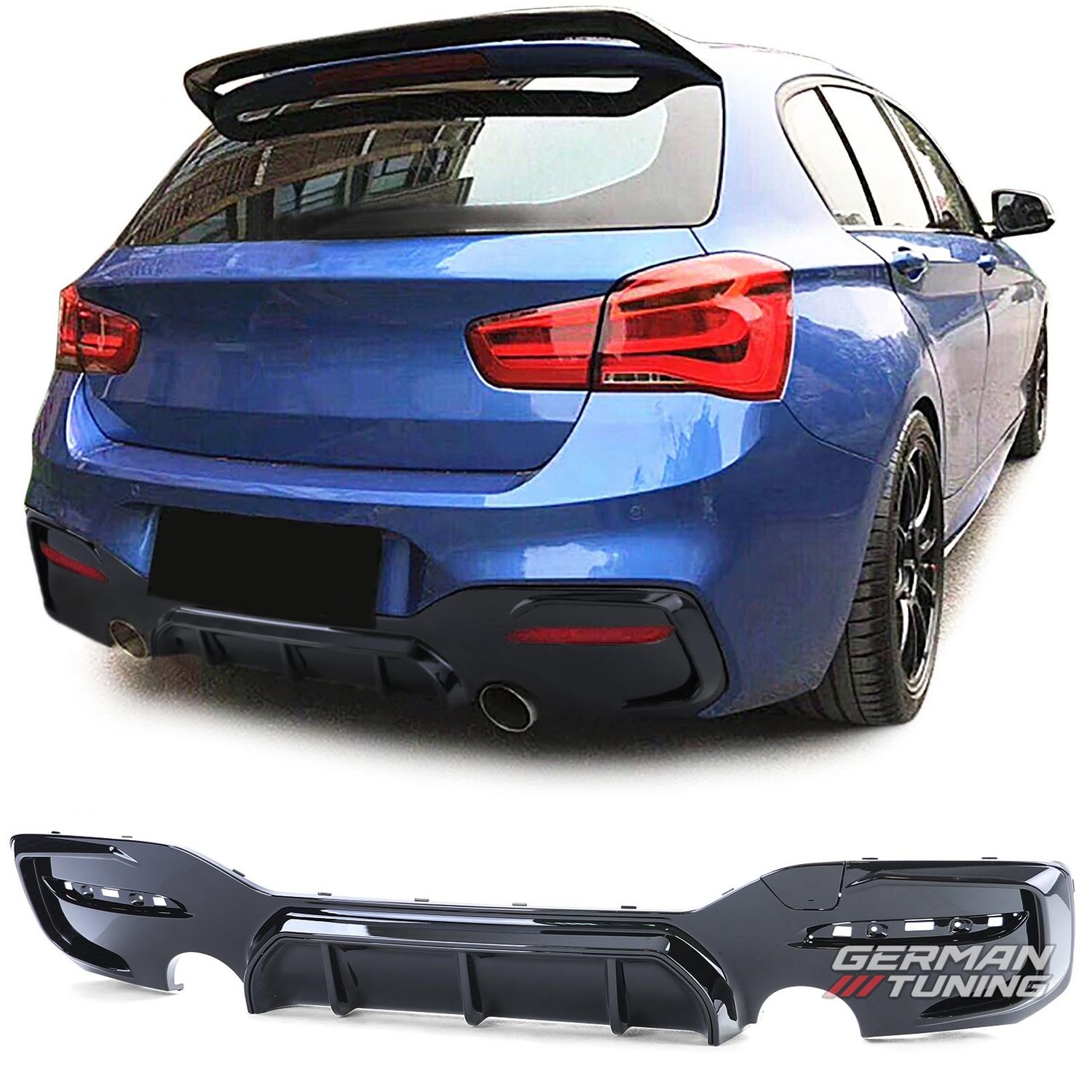Diffuseur BMW Série 1 F20 F21 noir brillant German Tuning