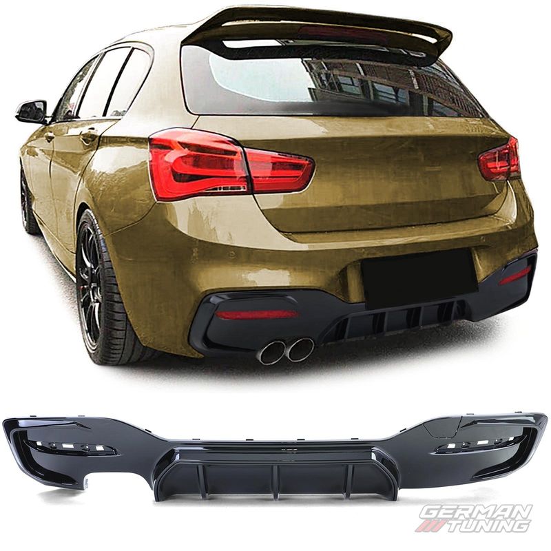 Diffuseur arrière Performance noir brillant pour BMW Série 1 F20 F21 120 125 15-19