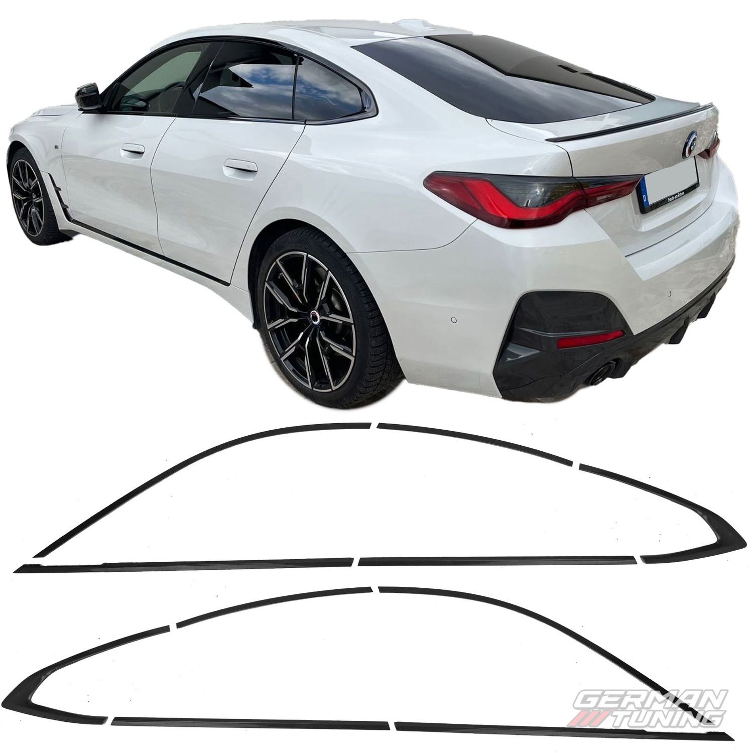 Kit moulures Shadow Line noir brillant BMW Série 4 G26 Gran Coupé German Tuning