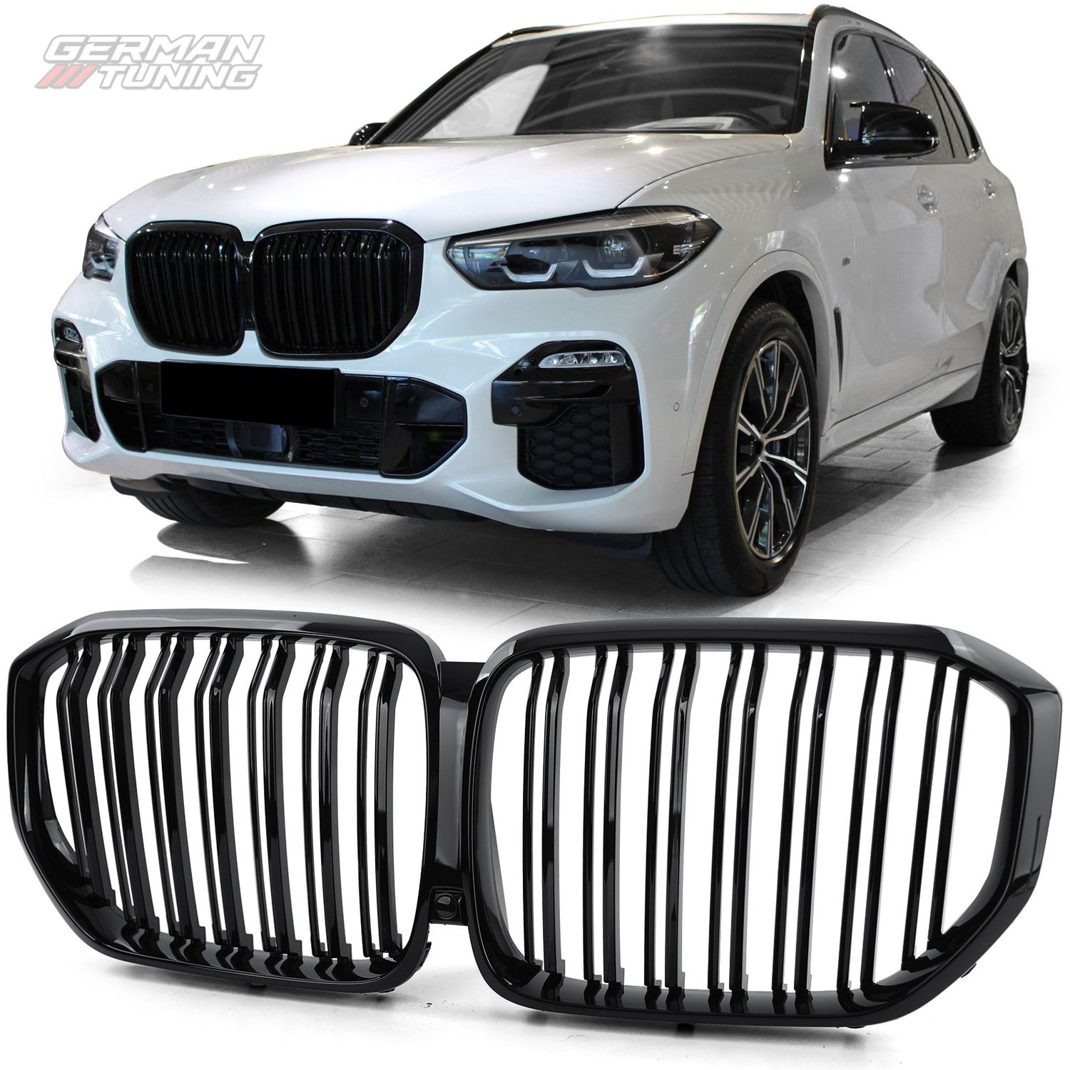 Calandre double lame noir brillant BMW X5 G05 German Tuning