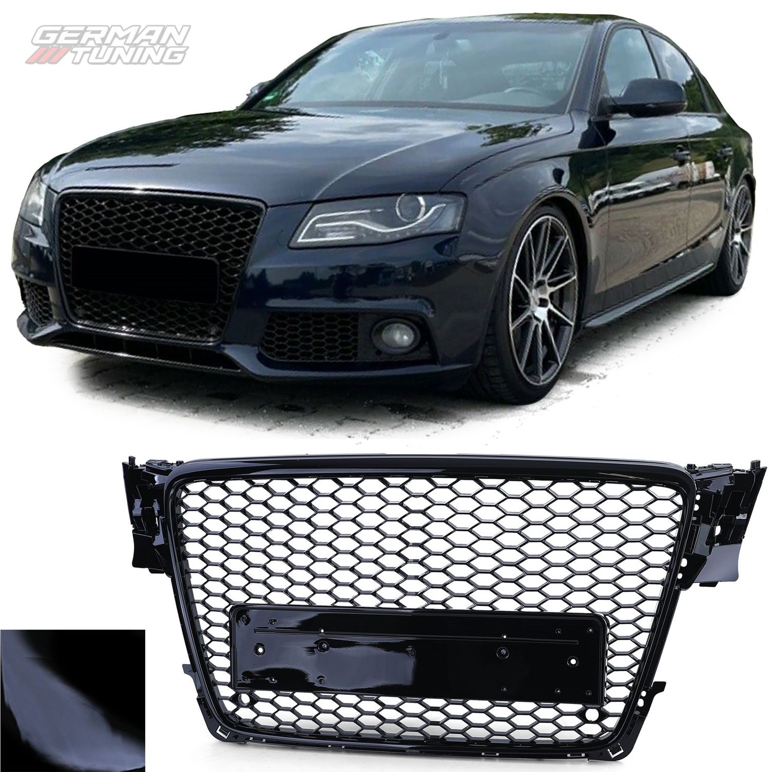 Calandre nid abeille noir brillant Audi A4 B8 German Tuning