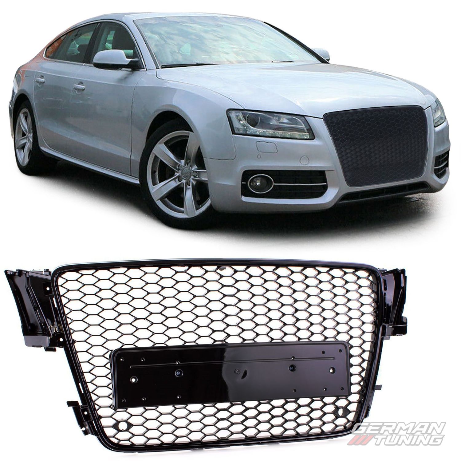 Calandre nid abeille noir brillant Audi A5 German Tuning