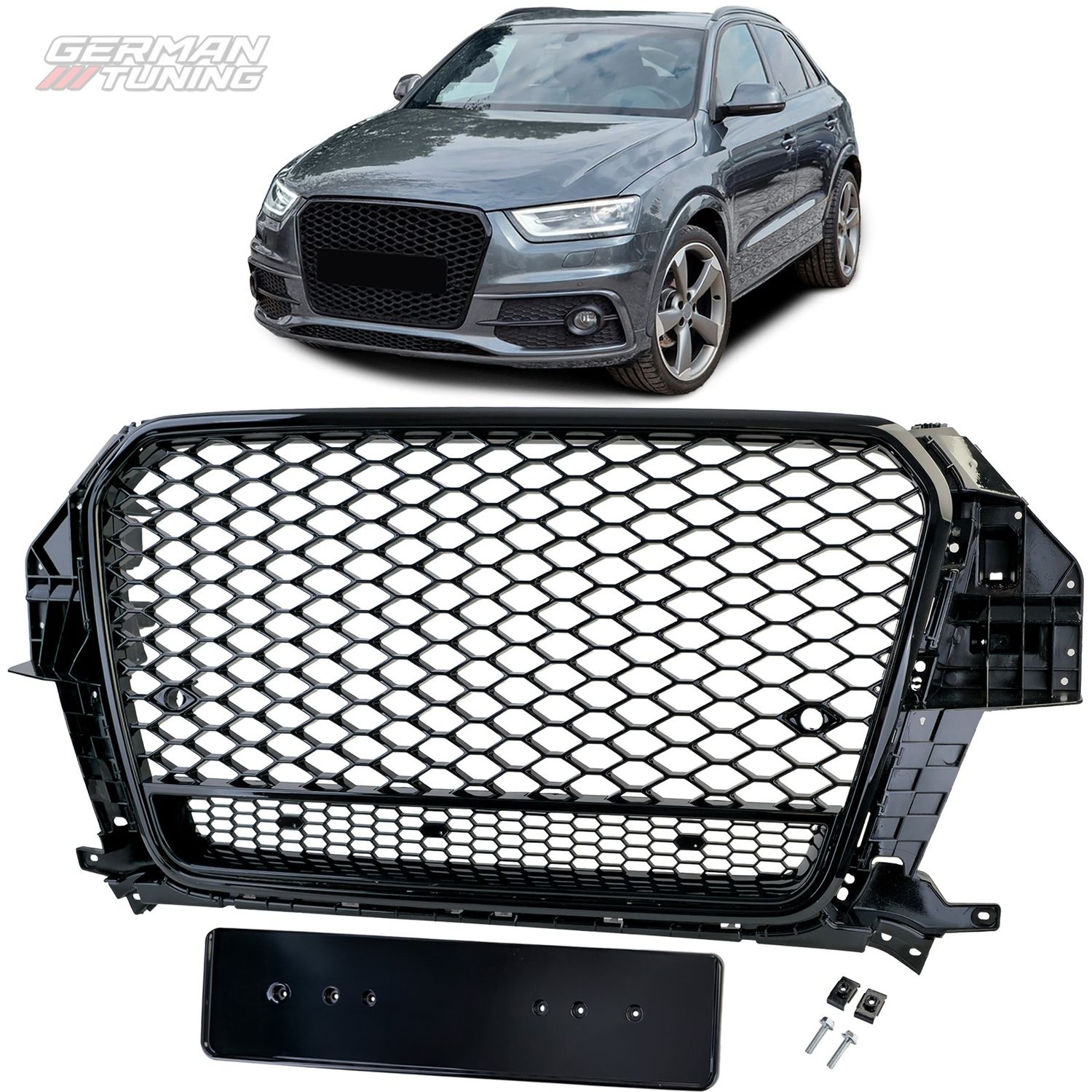 Calandre nid abeille noir brillant pour Audi Q3 German Tuning