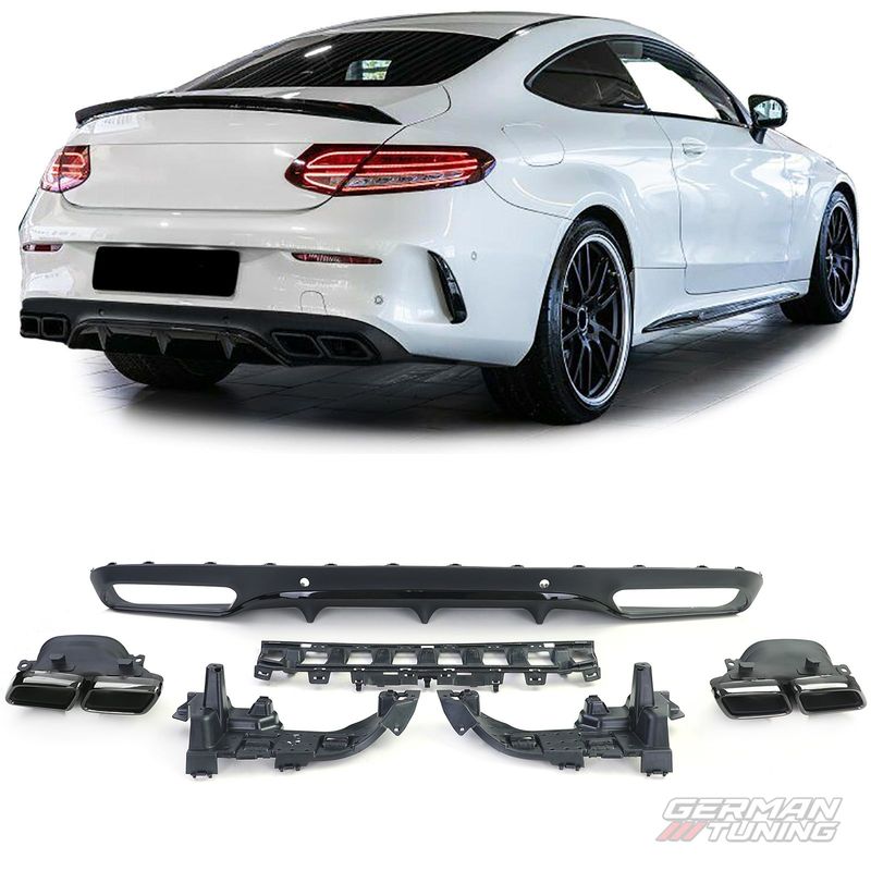Diffuseur arrière sport noir pour Mercedes C205 – German Tuning