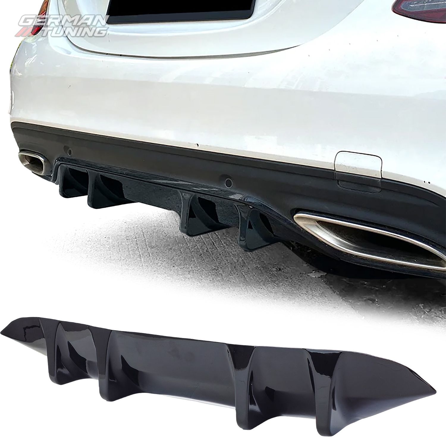 Diffuseur arrière sport noir brillant Mercedes Classe C W205 S205 German Tuning