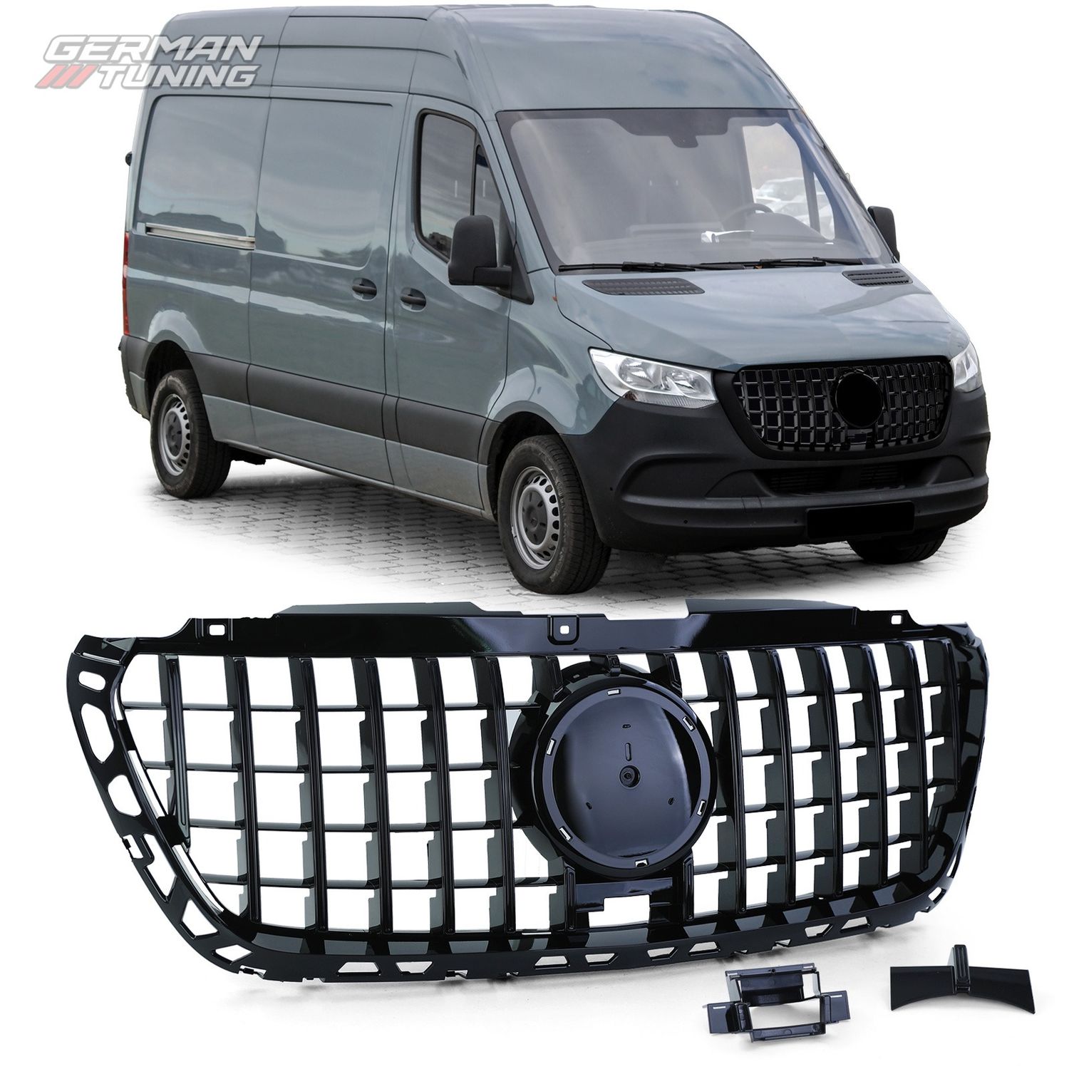 Calandre avant sport noir brillant Mercedes Sprinter W907 W910 German Tuning