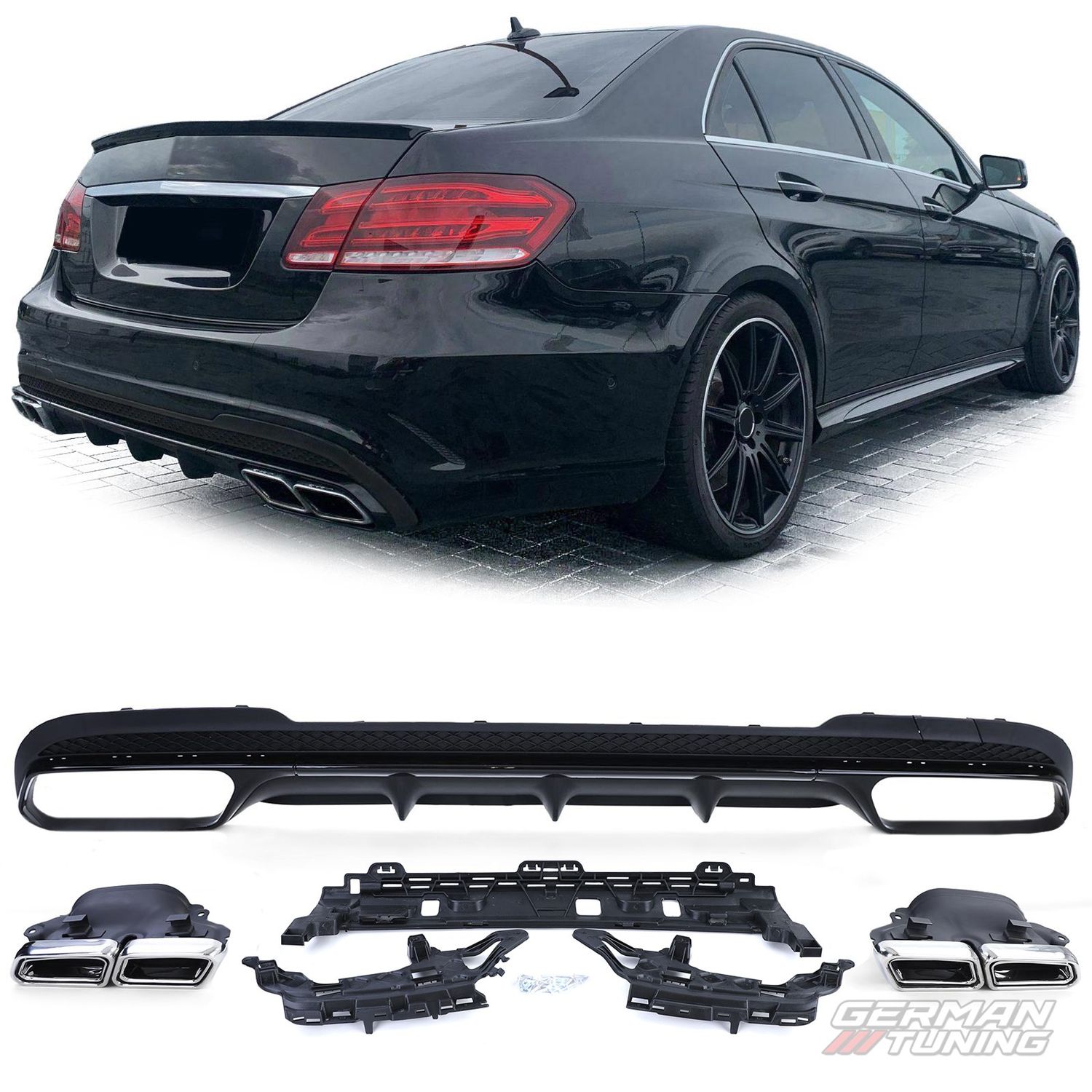Diffuseur arrière sport chrome Mercedes Classe E W212 German Tuning
