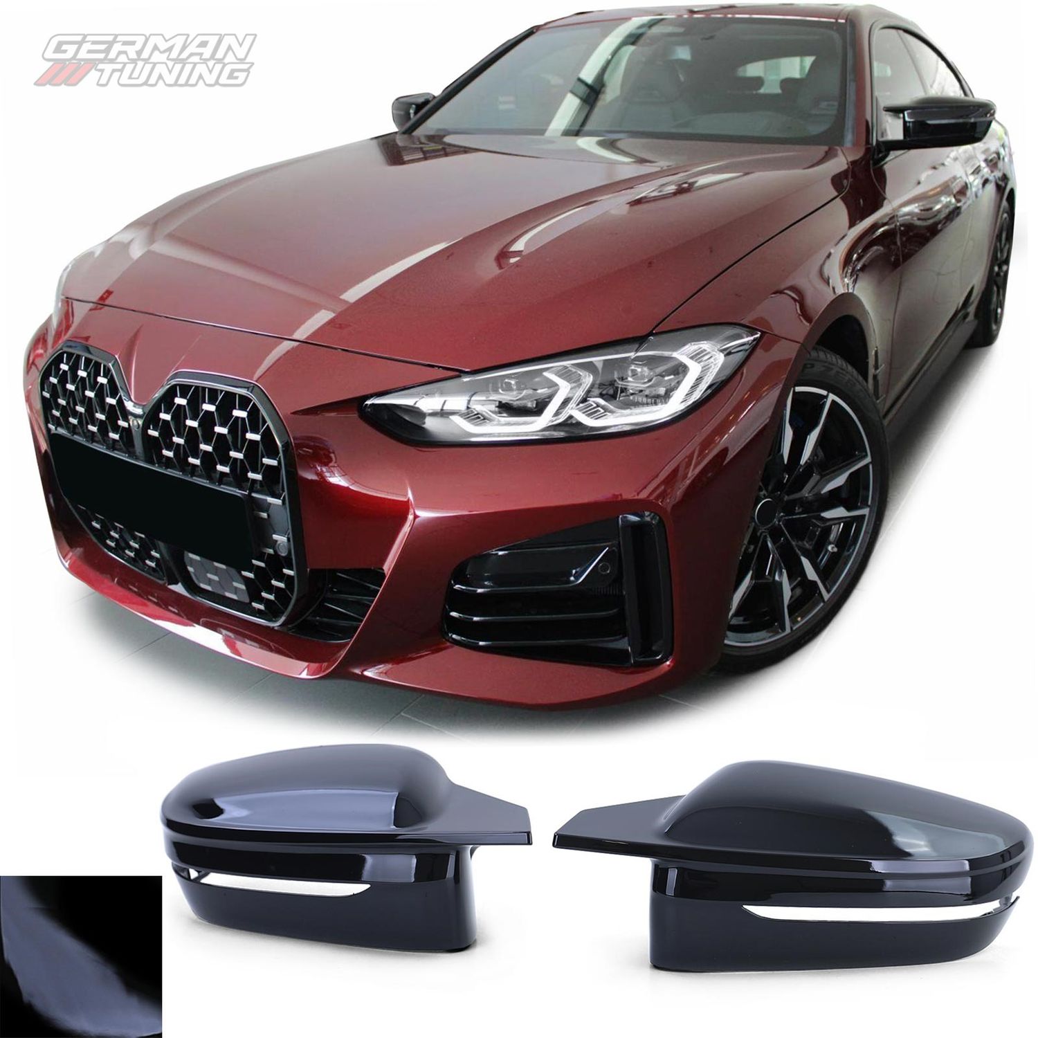 Coques de rétroviseur noir brillant BMW Série 4 G22 G23 G26 German Tuning