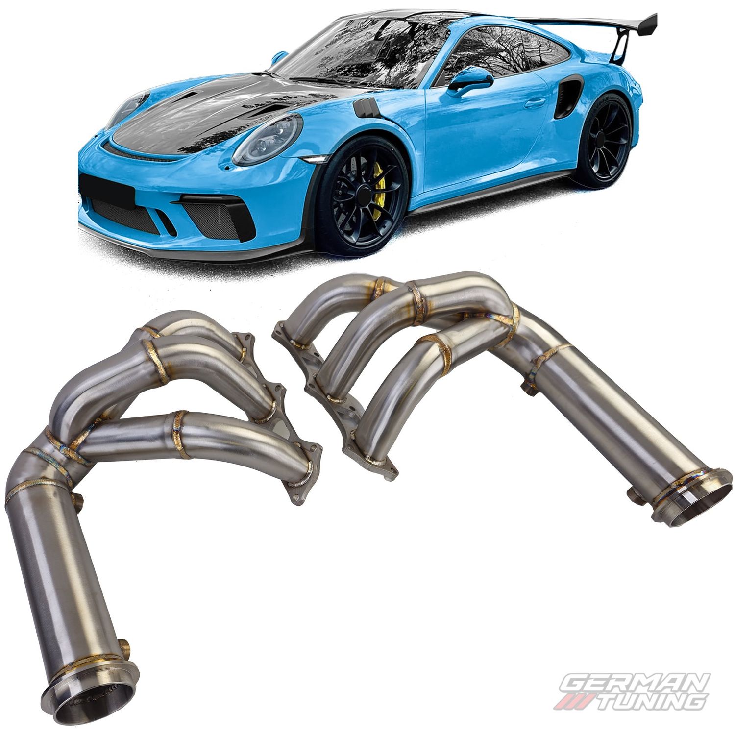 Collecteur tubulaire sport inox Porsche 991.2 GT3 German Tuning
