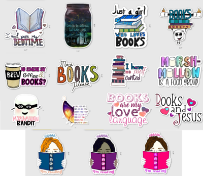 Unique Book-related stickers
