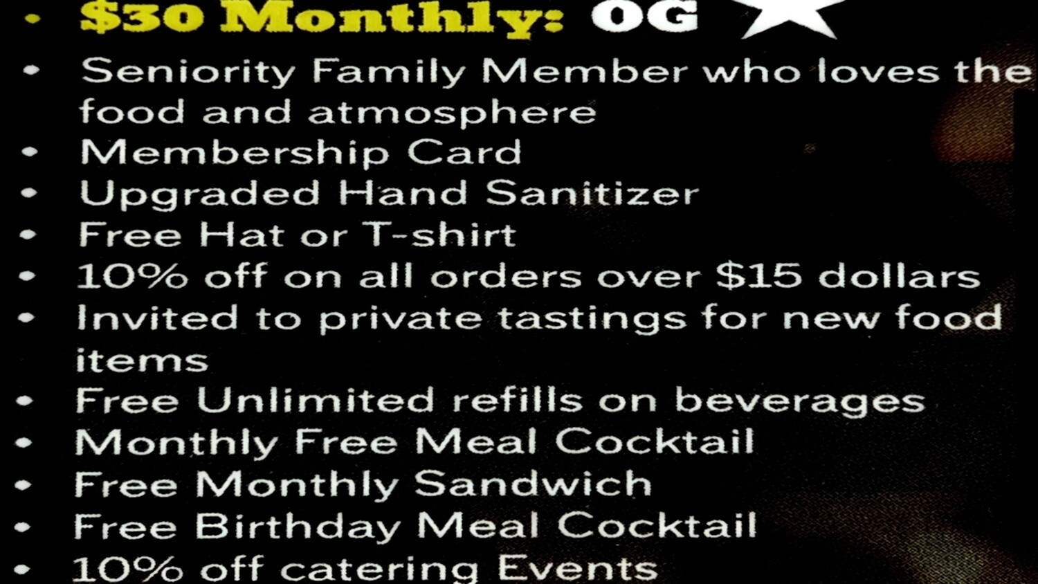 $30 MEMBERSHIP PLAN