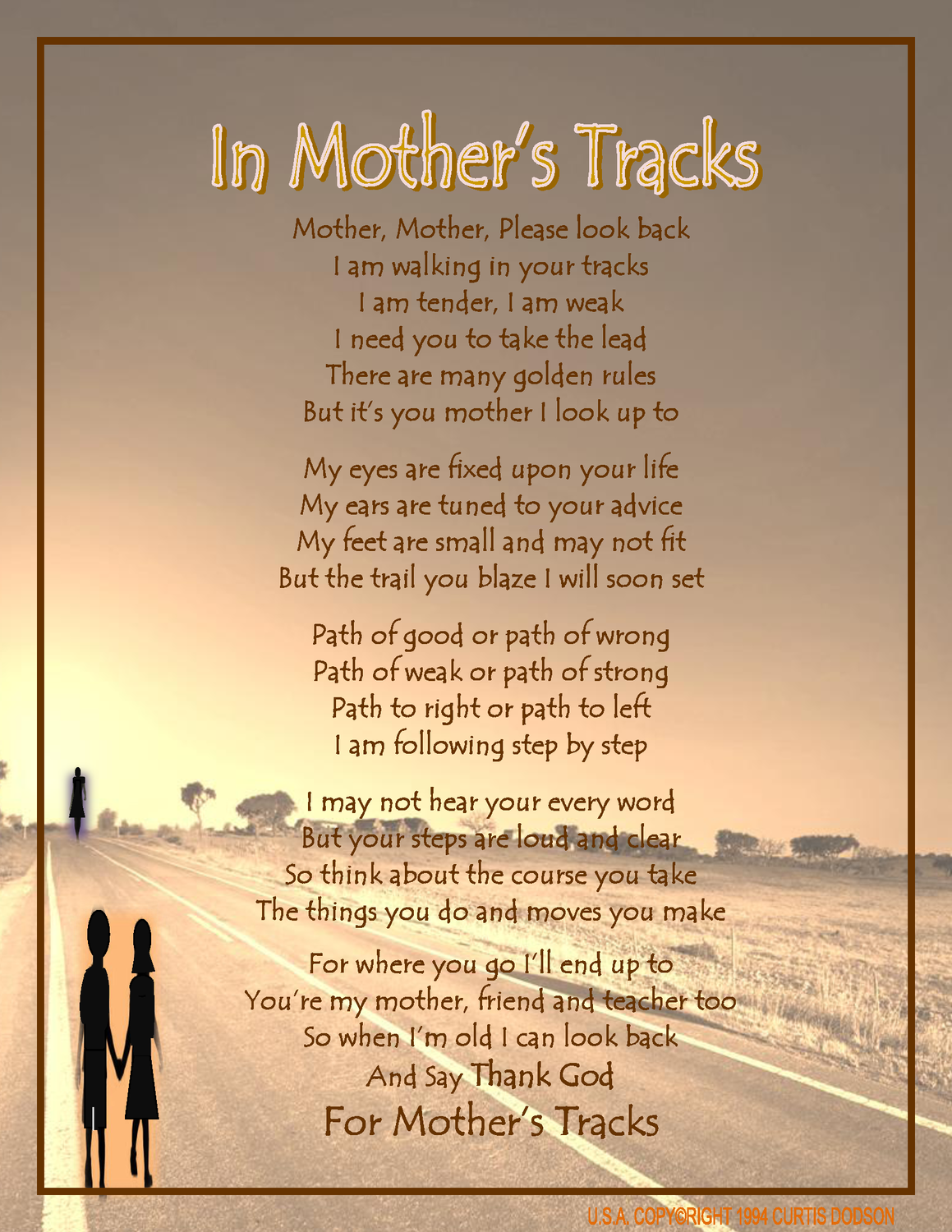 In Mother&#39;s Track