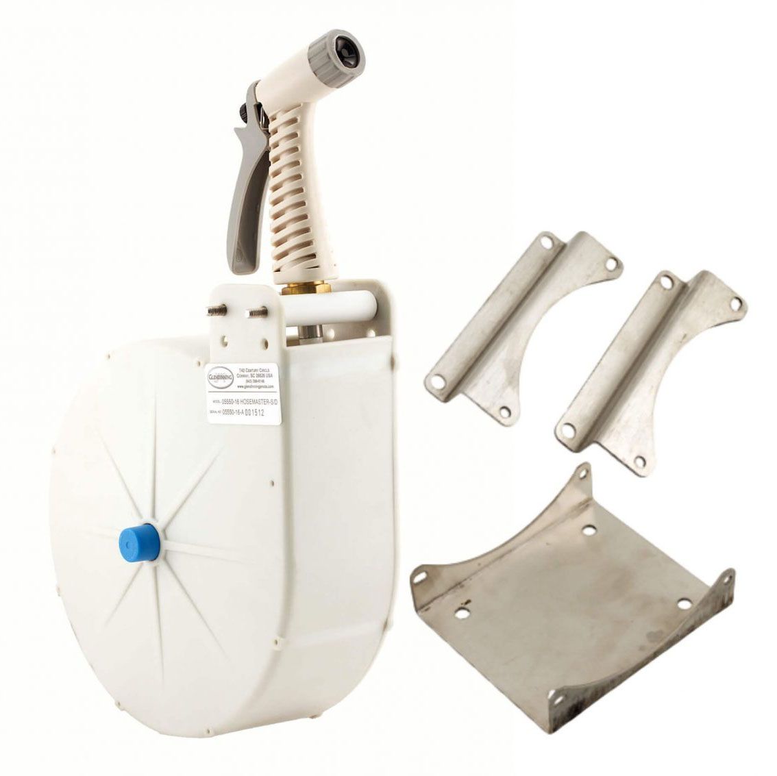Hosemaster Model S, Mounting Brackets: Side &amp; Edge Mount + Sprayer