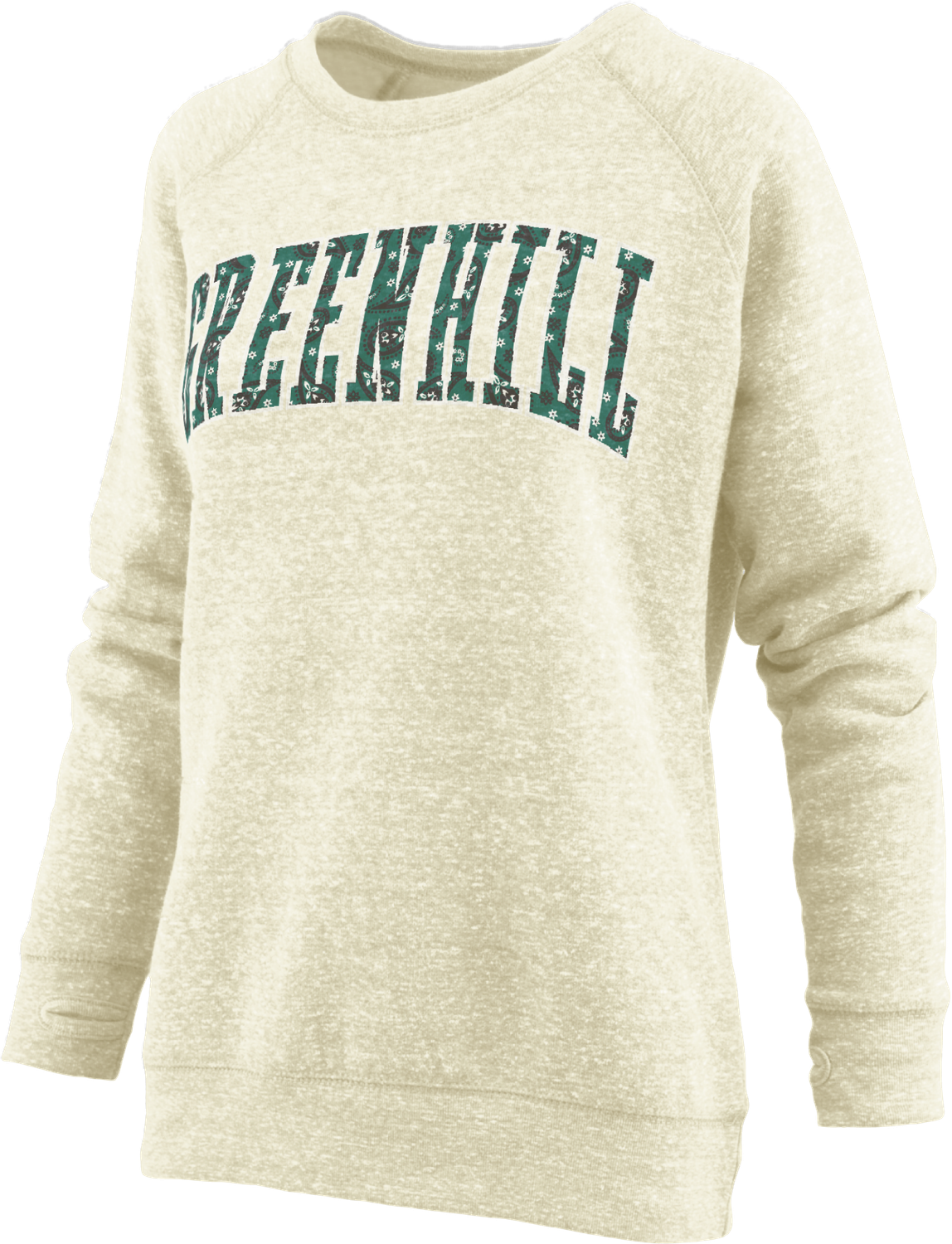 Greenhill Pressbox Womens Paisley Raglan Crew