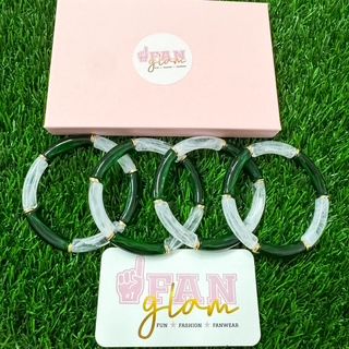Greenhill White n` Green Squad Stack Bracelet