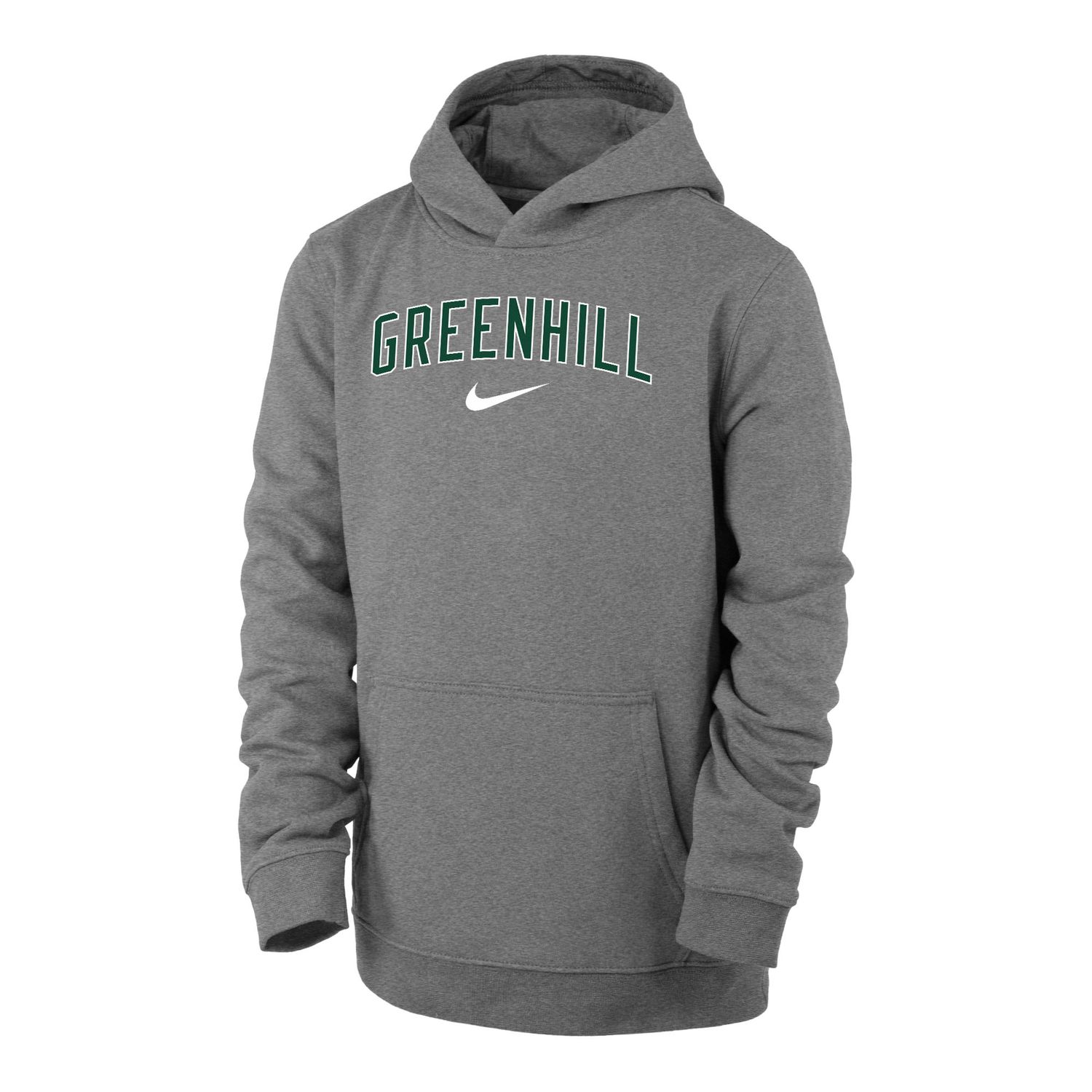 Greenhill Nike Youth Club Fleece Hoodie, COLOR: GREY, Size: MEDIUM