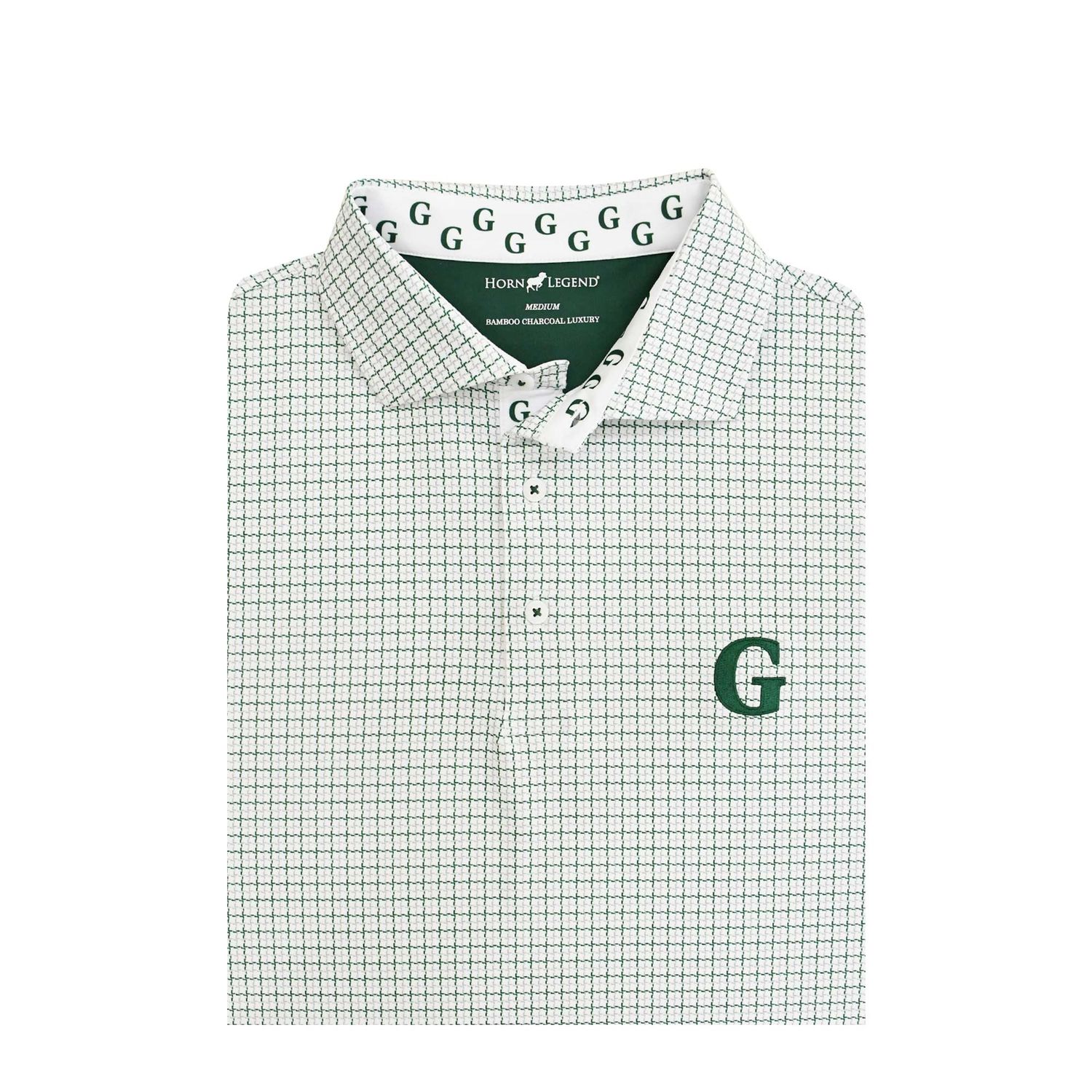 Greenhill Mens Horn Legend Plaid Performance Polo