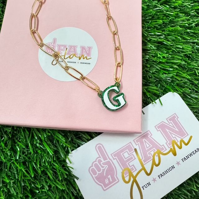 Greenhill G Charm Paper Clip Necklace