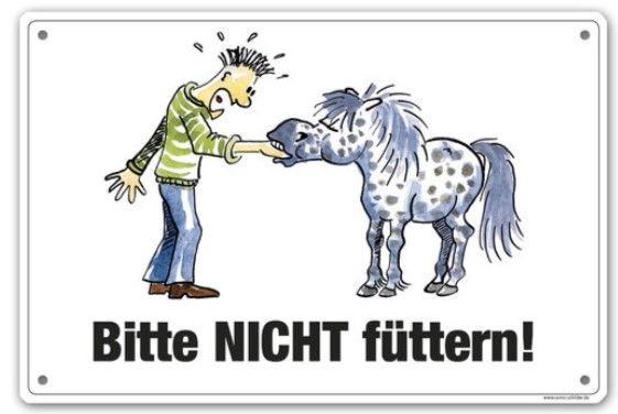 Comic Schilder BITTE NICHT FÜTTERN