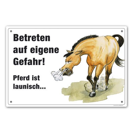 Comicschild launisches Pferd
