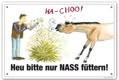 Comic Schilder BITTE HEU NUR NASS FÜTTERN