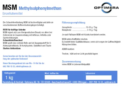 Optimera MSM Methylsulphonylmethan