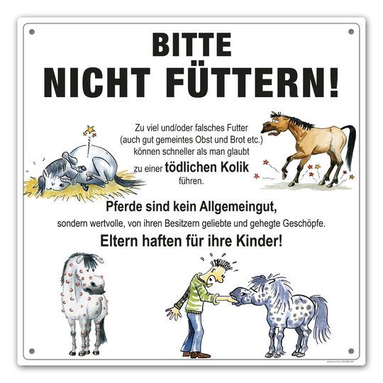 Comicschild  Bitte nicht füttern komplett
