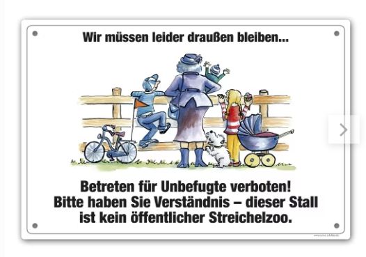 Comic Schilder "kein Streichelzoo"