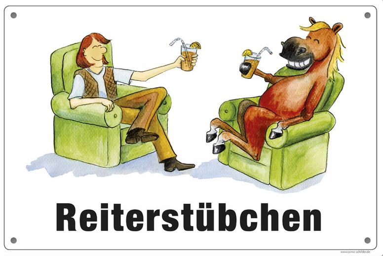 Comic Schild "Reiterstübchen"