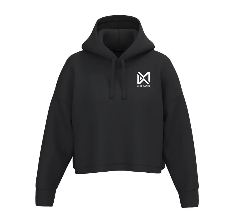 MeanWhile Dames Hoodie, korte Sport Damessweater met Capuchon kleur zwart