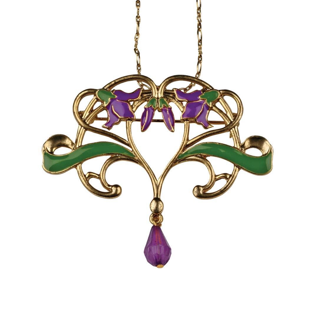 Art Nouveau Flower Vine Pendant