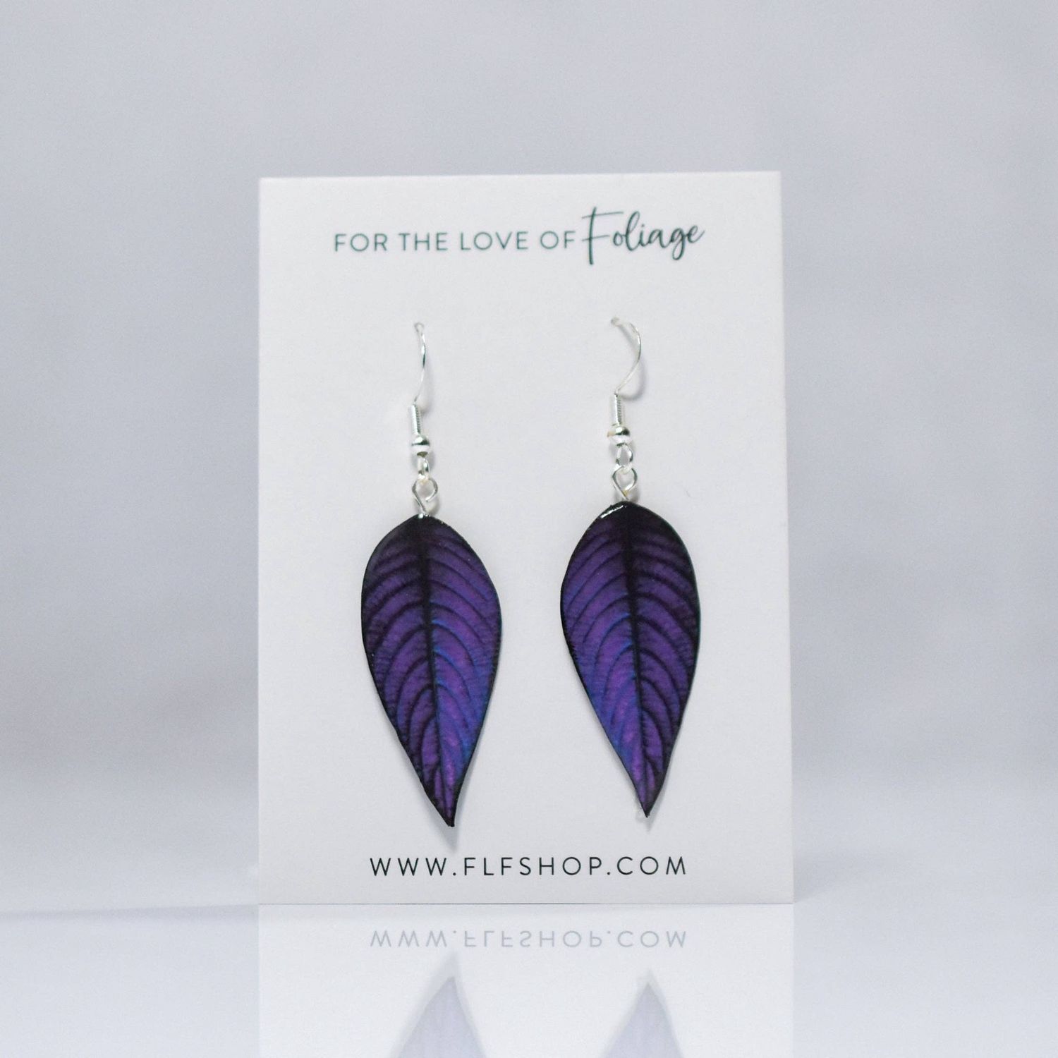 Strobilanthes Dyeriana "Persian Shield" Plant Earrings | Leaf Earrings