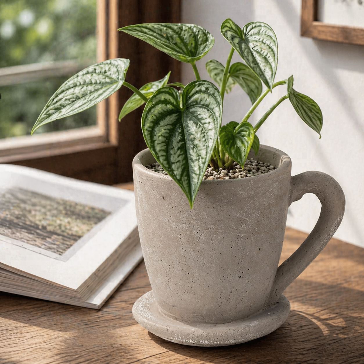 Cement Tea Mug Planter