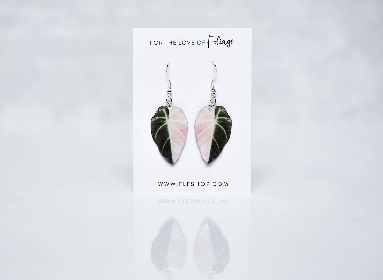 Alocasia Black Velvet Half Moon Plant Earrings | Leaf Earrings