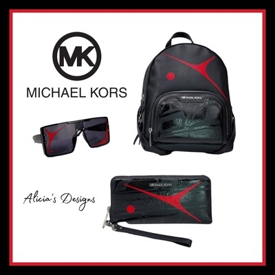 Matte Black & Red Backpack