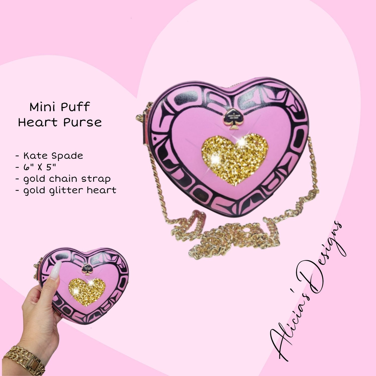 Pink Heart Puff Purse