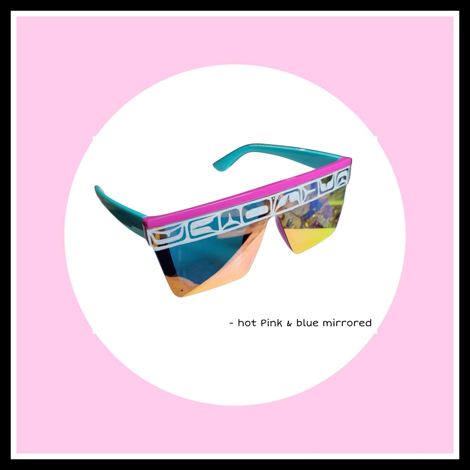 Hot Pink &amp; Mirrored Sunglasses