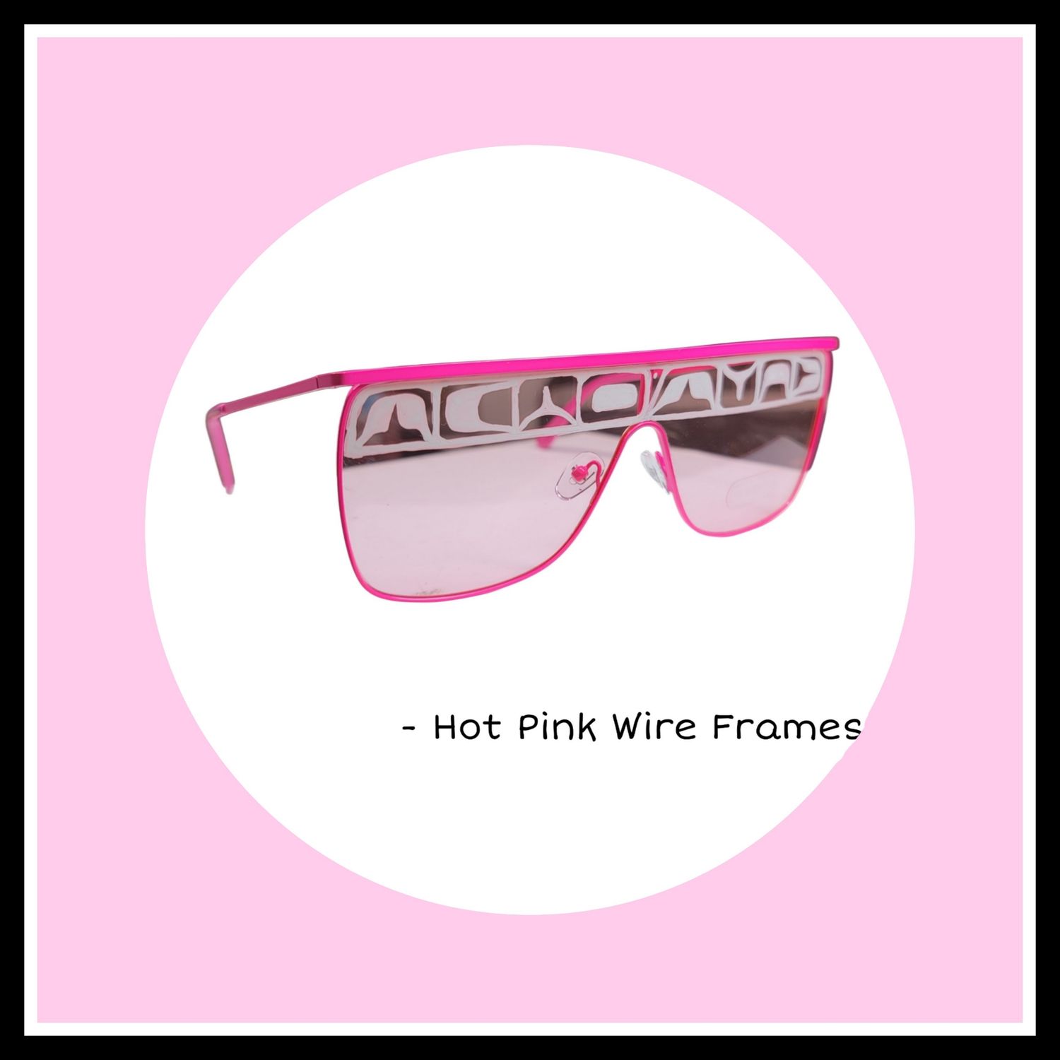 Hot Pink Wire Frame Sunglasses