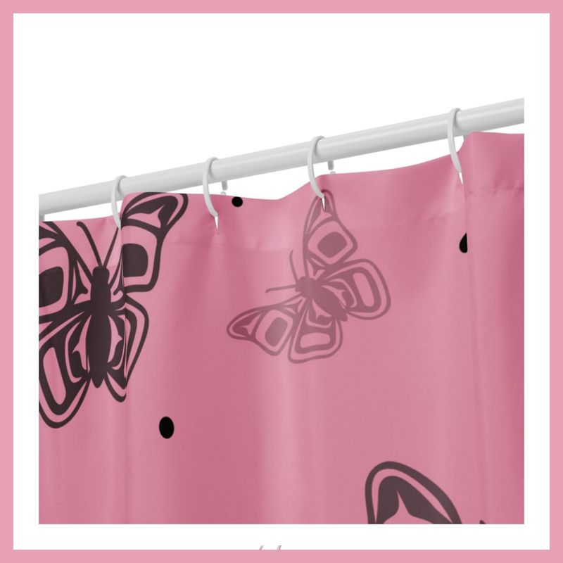 Pink Butterfly Shower Curtain