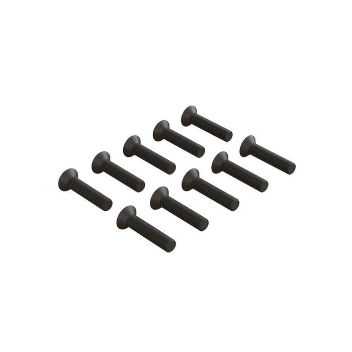 Flat Head Hex Machine Screw M3x14mm (10) — ARA722314