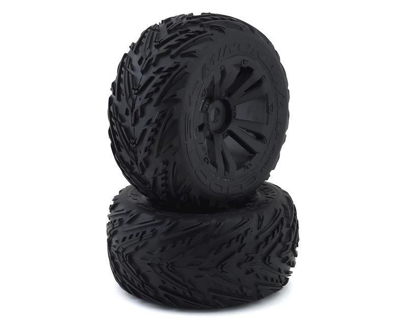 AR550049 Minokawa LP 4S Tire 3.8 Glued Black (2) — ARAC9467