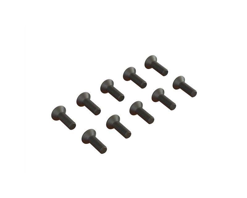 Flat Head Hex Machine Screw M2.5x8mm (10) — ARA702005