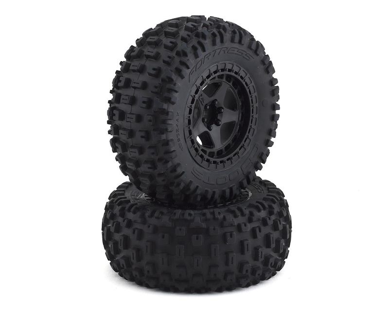 AR550042 Fortress SC Tire Set Glued Black (2) — ARAC9630