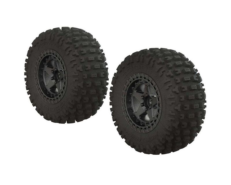 AR550043 Fortress SC Tire Set Glued Blk Chrm (2) — ARAC9631