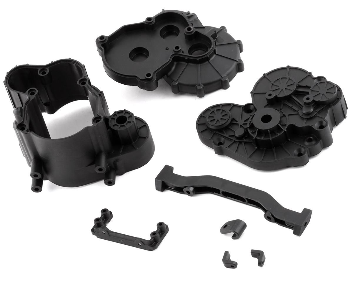 SCX6: 2-Speed Transmission Case/Brace Set — AXI252013