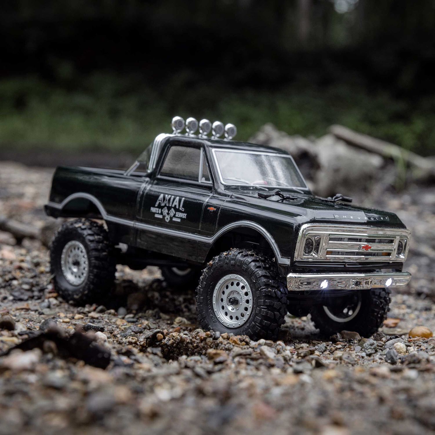 Axial 1/24 SCX24 1967 Chevrolet C10 4X4 RTR Brushed Rock Crawler Black — AXI00001V2T4