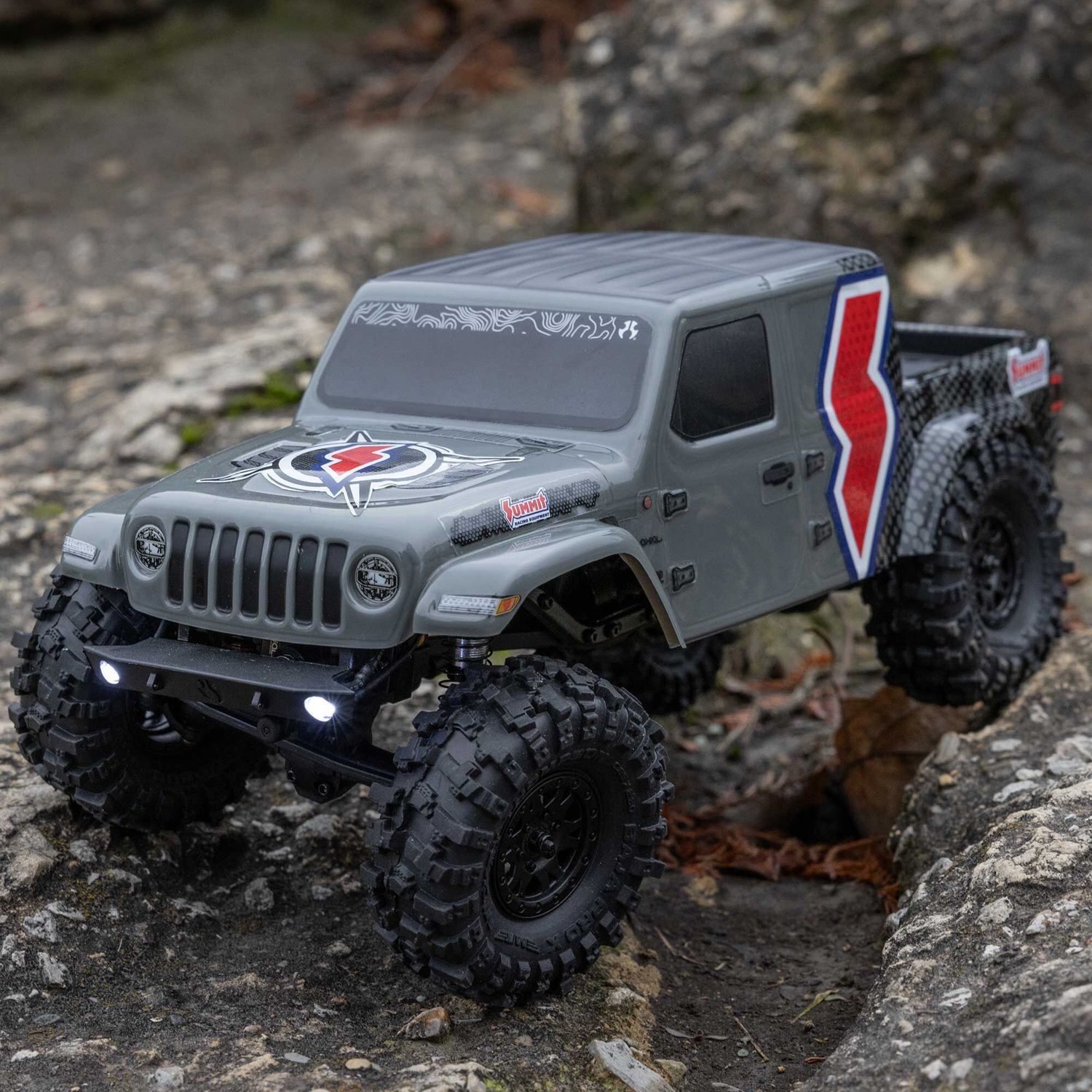 Axial 1/24 SCX24 Summit Racing Jeep Gladiator 4X4 Rock Crawler RTR Gray — AXI-2324