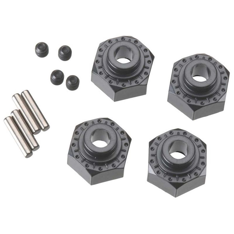 AX30429 Aluminum Hex Hub 12mm Black (4) — AXIC0429